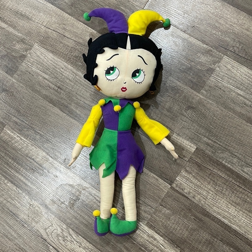 Vintage 90s Betty Boop Jester plush doll collectible 19in